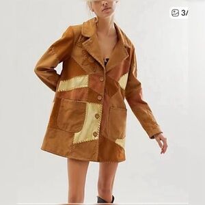 NWOT Rare Free People Flowers On The Wall Suede Patchwork Jacket XS